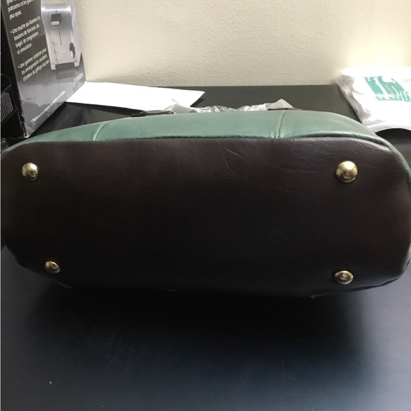 TIGNANELLO VIENNA WOVEN GREEN LEATHER SMALL DOME SATCHEL HAND/ CROSSBODY BAG - Picture 3 of 13